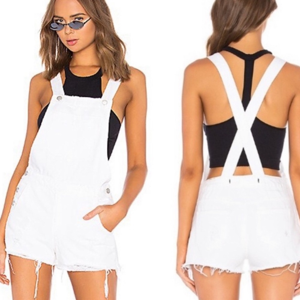 Lovers + Friends Scotty White Overall Short